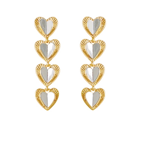 Overlap Heart 4 Drop Earrings